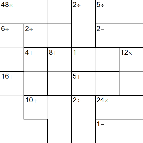 Calcudoku - Medio