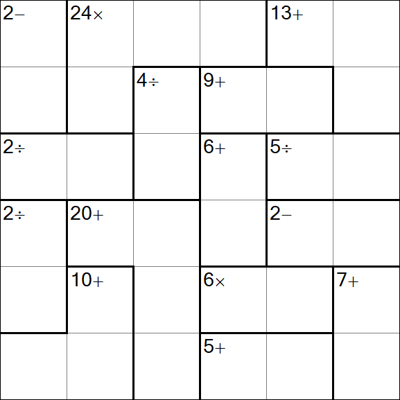 Calcudoku - Medio