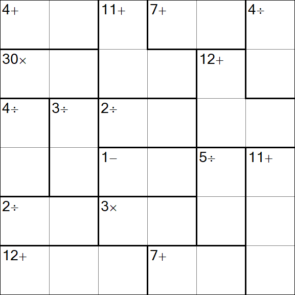 Calcudoku - Medium