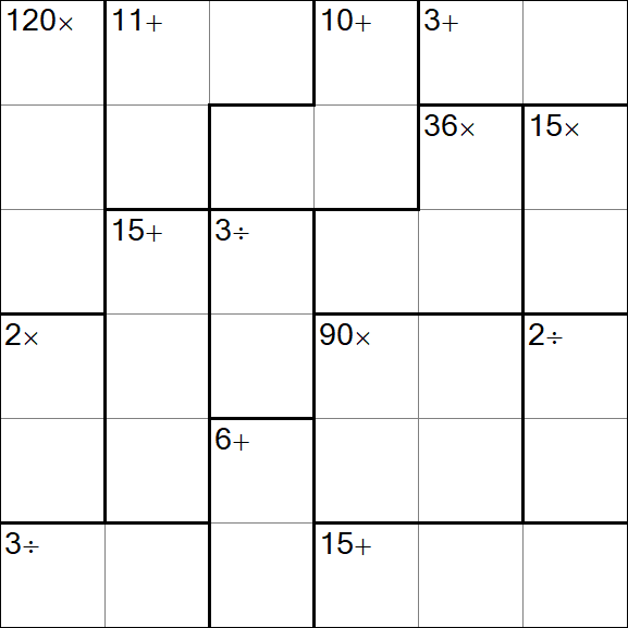 Calcudoku - Medio