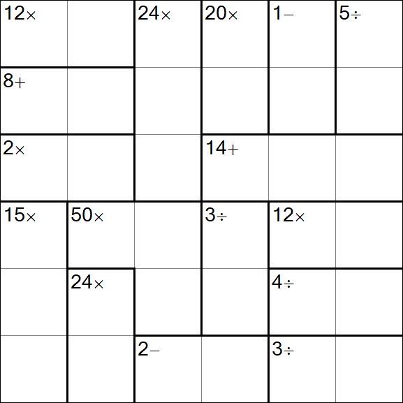Calcudoku - Medium