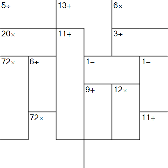 Calcudoku - Medium