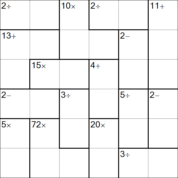 Calcudoku - Medium