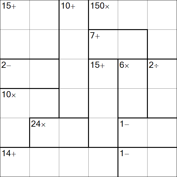 Calcudoku - Medium