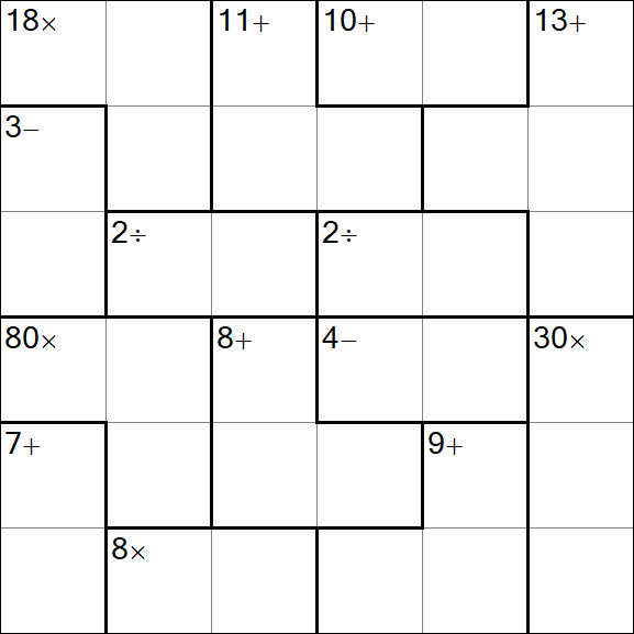 Calcudoku - Medium