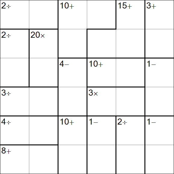Calcudoku - Medium