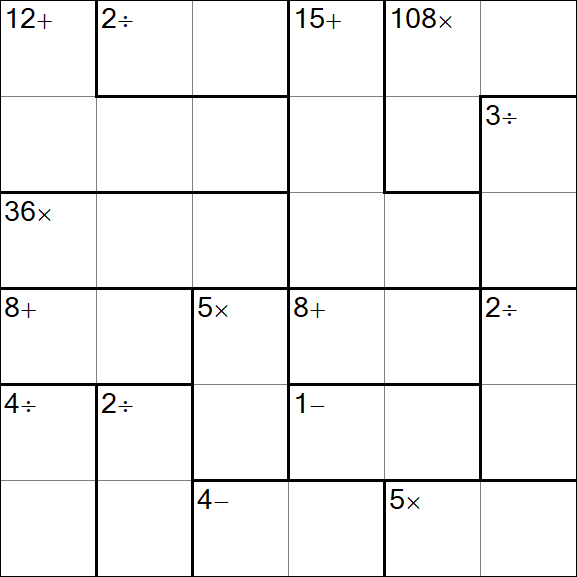 Calcudoku - Médio