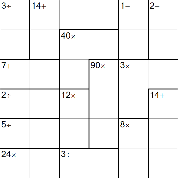 Calcudoku - Médio