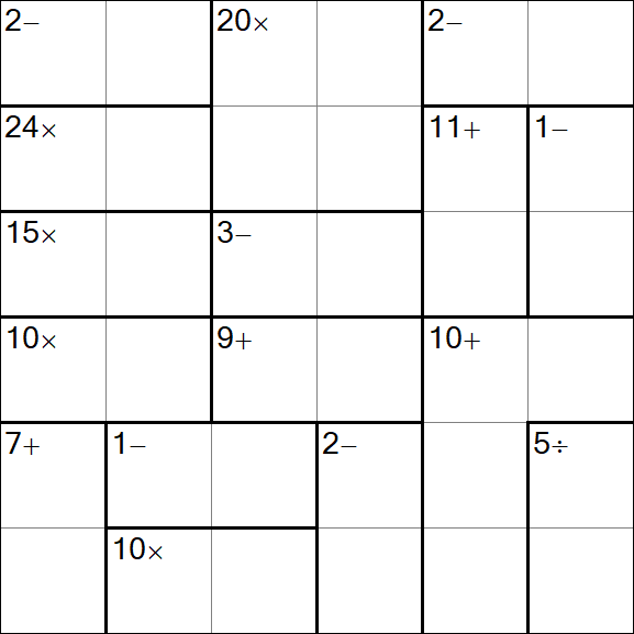 Calcudoku - Moyen