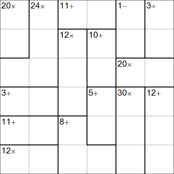 Calcudoku - Medio