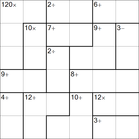 Calcudoku - Médio
