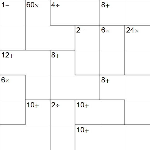 Calcudoku - Moyen