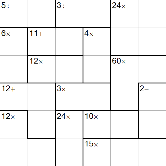 Calcudoku - Medio