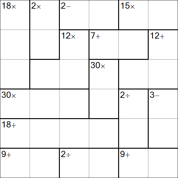 Calcudoku - Medio