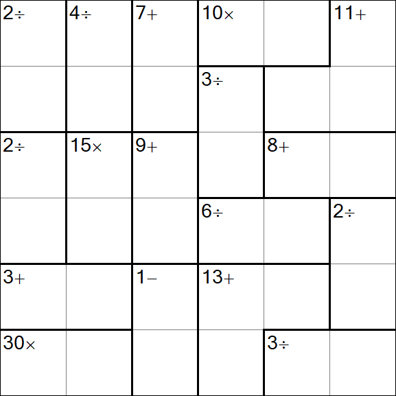 Calcudoku - Médio