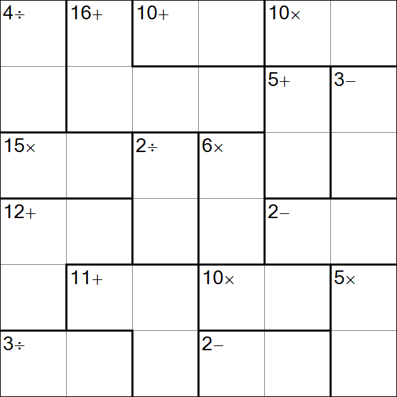 Calcudoku - Médio