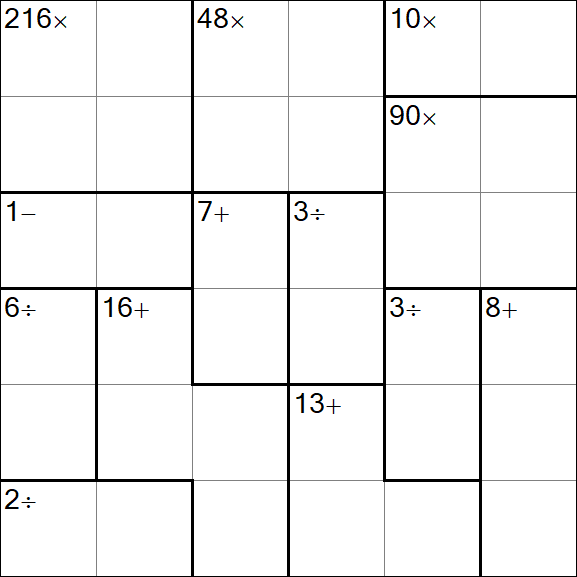 Calcudoku - Medio