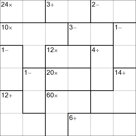 Calcudoku - Medium