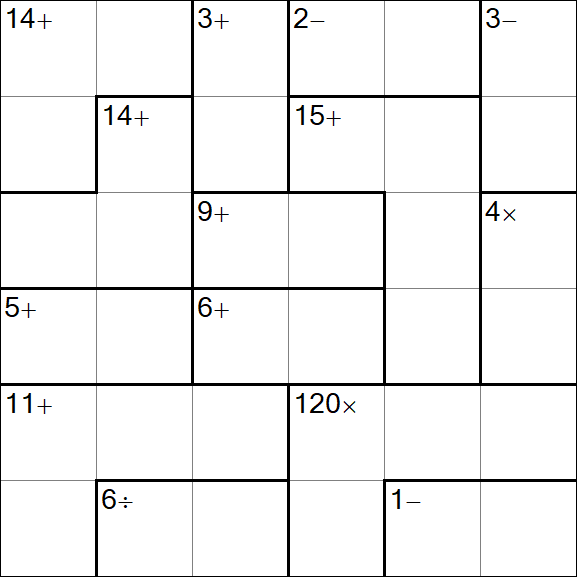 Calcudoku - Medium