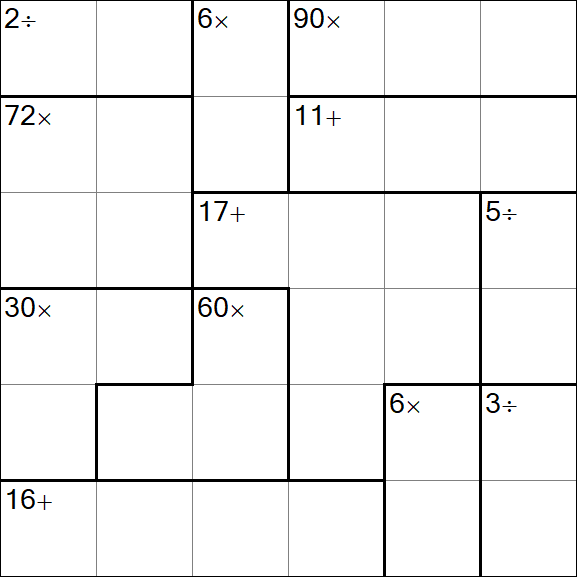 Calcudoku - Moyen