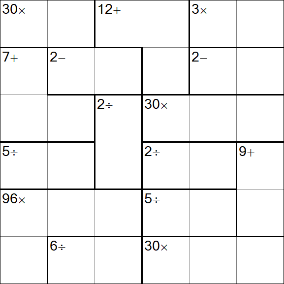 Calcudoku - Medium