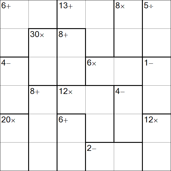 Calcudoku - Medium