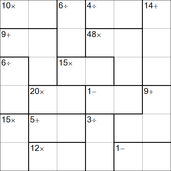 Calcudoku - Medium