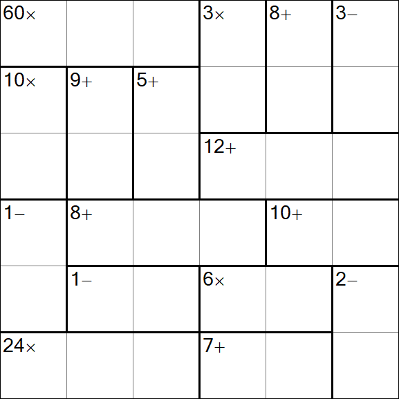 Calcudoku - Médio
