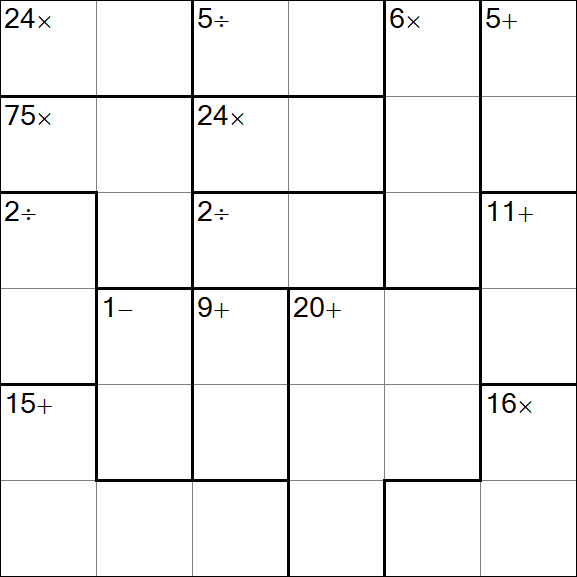 Calcudoku - Médio