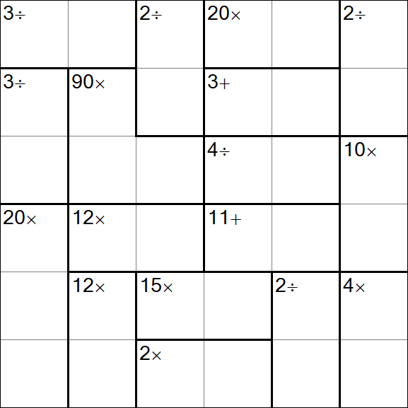 Calcudoku - Medium