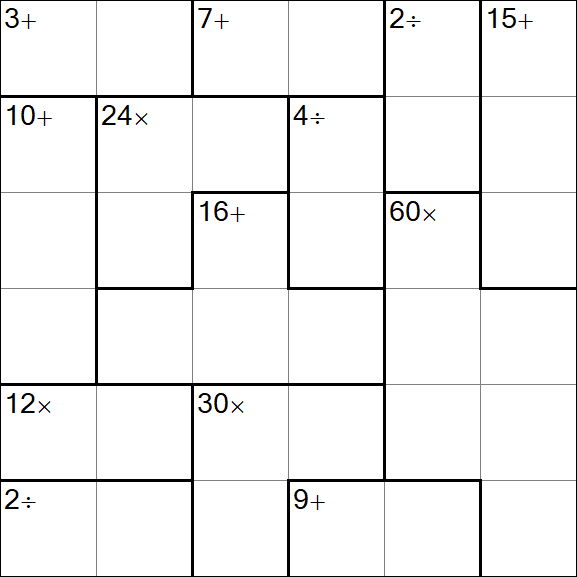 Calcudoku - Medium