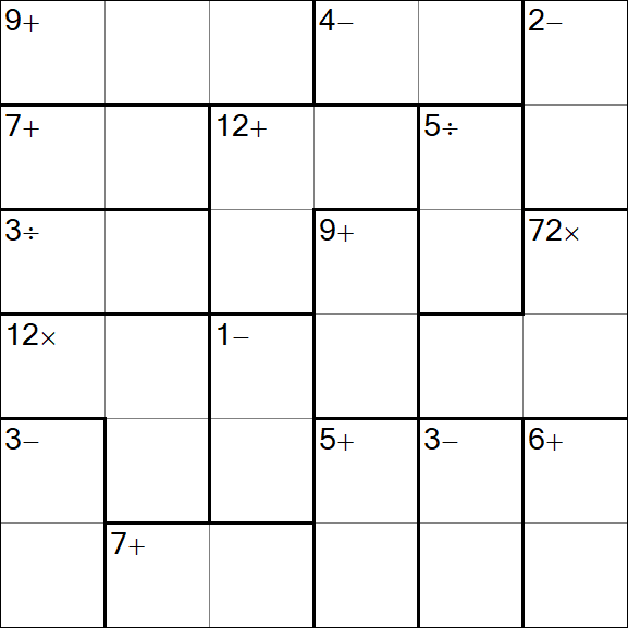 Calcudoku - Medium