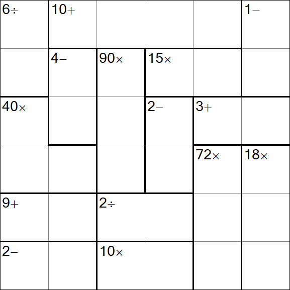 Calcudoku - Moyen