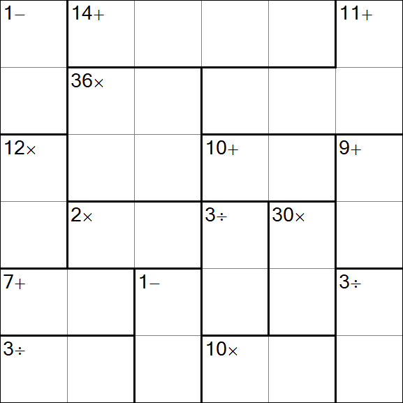 Calcudoku - Medium