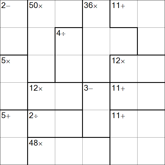 Calcudoku - Medium