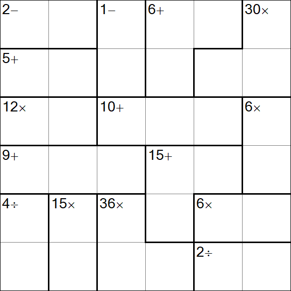 Calcudoku - Medium