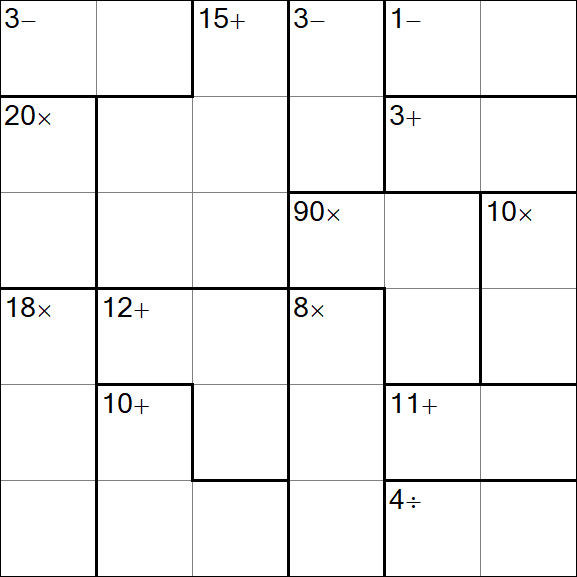 Calcudoku - Medium
