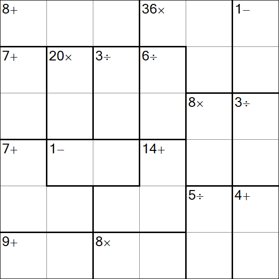 Calcudoku - Medium