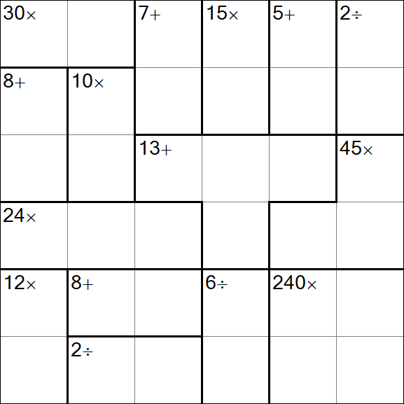 Calcudoku - Medium