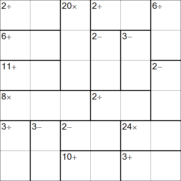 Calcudoku - Medium