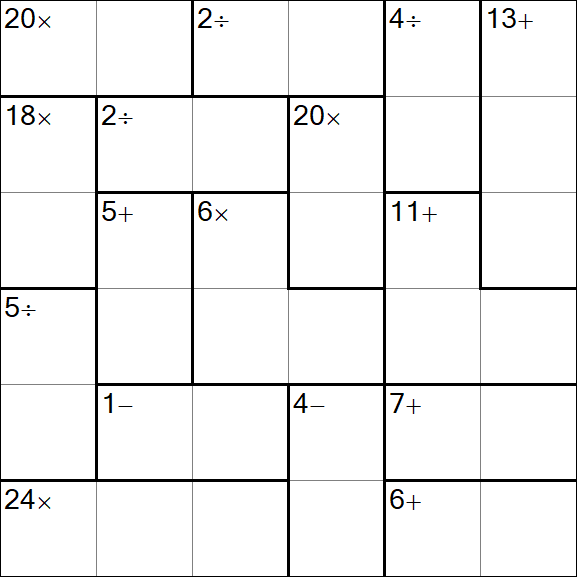 Calcudoku - Medium