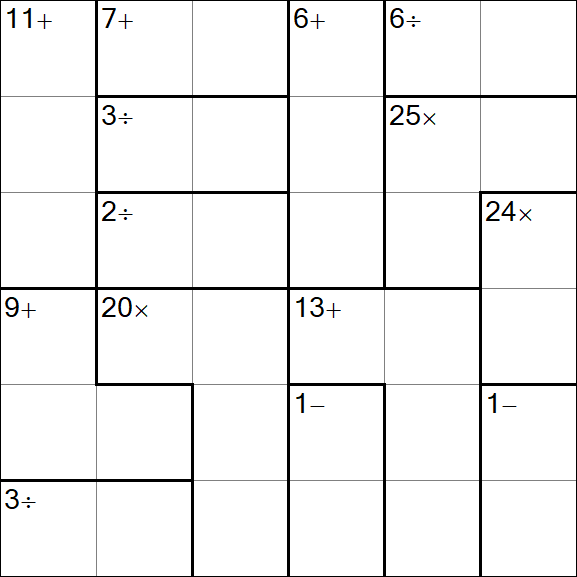 Calcudoku - Médio