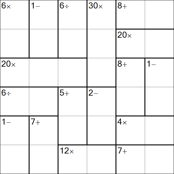 Calcudoku - Medio