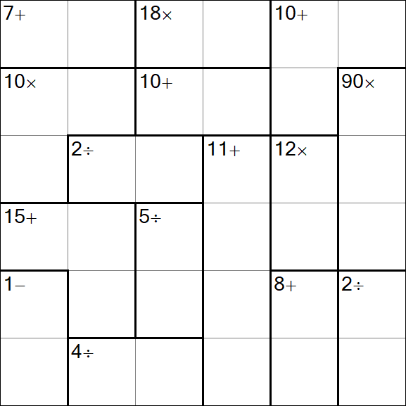 Calcudoku - Médio