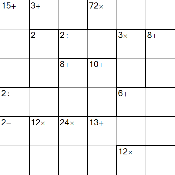 Calcudoku - Medio