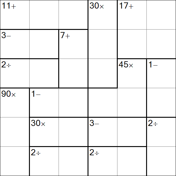 Calcudoku - Medium