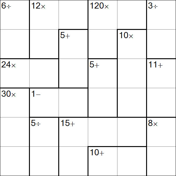 Calcudoku - Medium