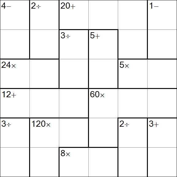Calcudoku - Medium