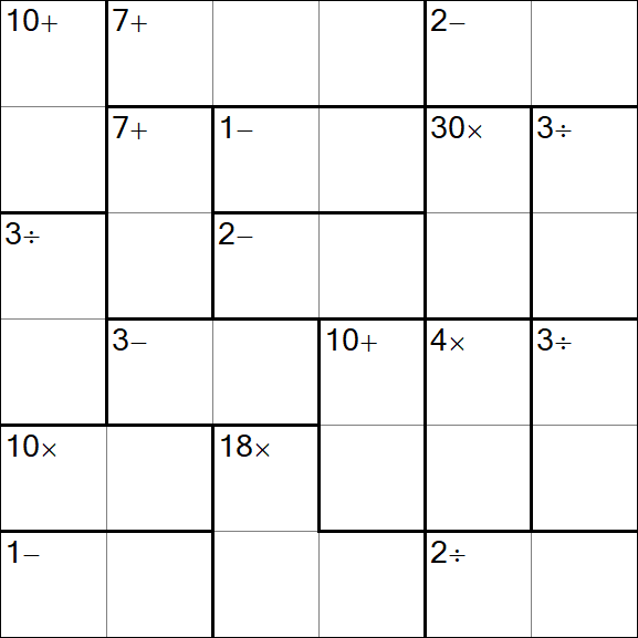 Calcudoku - Medium