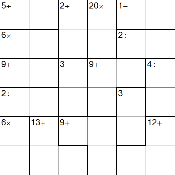 Calcudoku - Medium
